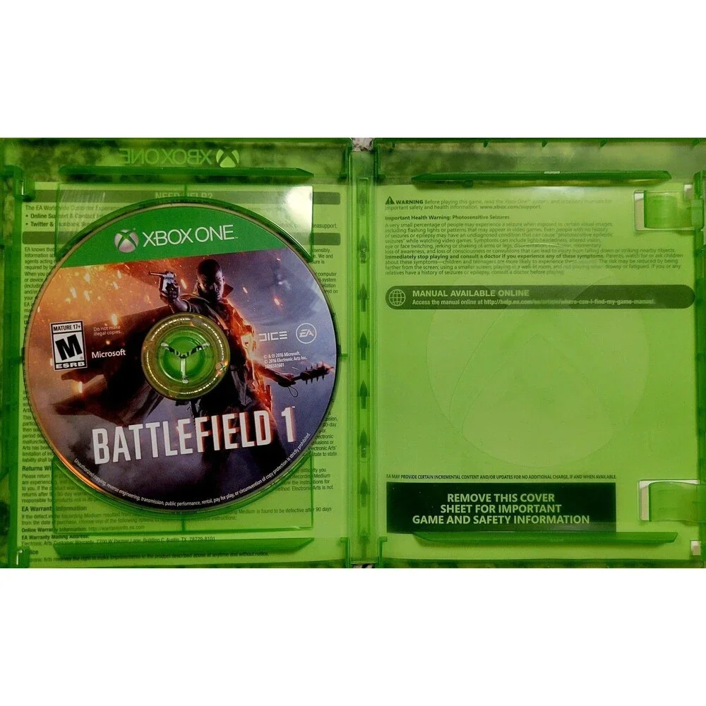 XBOX ONE:Battlefield 1,CIB,MANUAL,TESTED,CLN DISC,LN COND, FAST SHIPPING